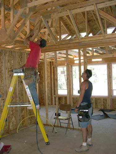 0112 - final framing of coffer in greatroom